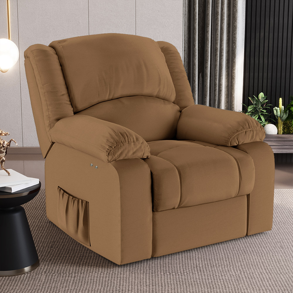 Poltrona do Papai Reclinável Sala de Cinema Madrid Power Touch USB PU Caramelo  G23