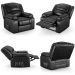 Poltrona do Papai Reclinável Sala de Cinema Madrid Power Touch USB PU Preto Brilho  G26