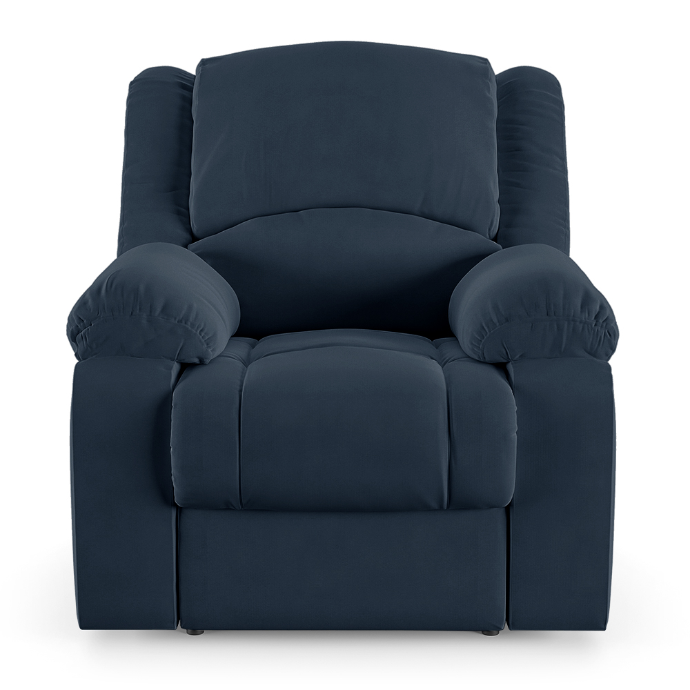 Poltrona do Papai Reclinável Sala de Cinema Madrid Power Touch Veludo Azul  G23