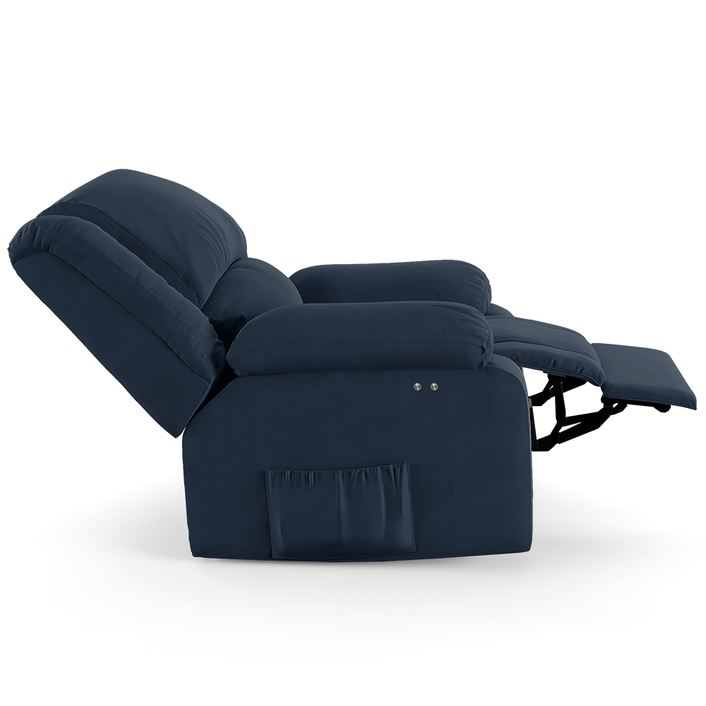 Poltrona do Papai Reclinável Sala de Cinema Madrid Power Touch Veludo Azul  G23