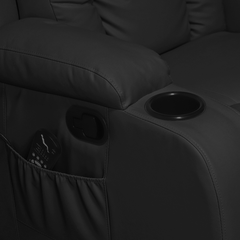 Poltrona do Papai Reclinável Sala de Cinema Massagem Balanço Giratória Austin PU Preto G31 - Gran Belo
