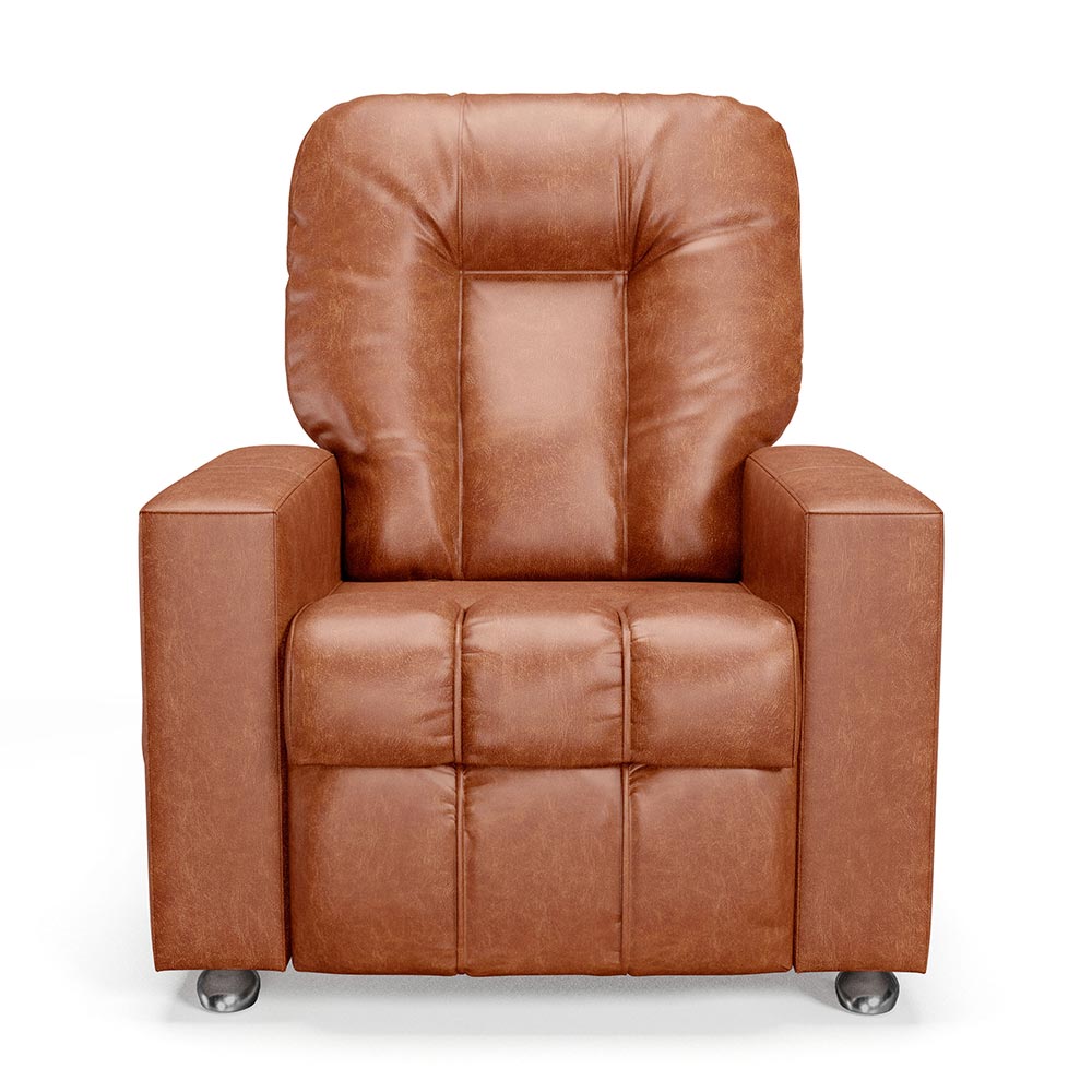 Poltrona do Papai Reclinável Sala de Cinema Pequim Manual PU Camel G23 - Gran Belo
