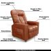 Poltrona do Papai Reclinável Sala de Cinema Pequim Manual PU Camel G23 - Gran Belo