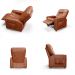 Poltrona do Papai Reclinável Sala de Cinema Pequim Manual PU Camel G23 - Gran Belo