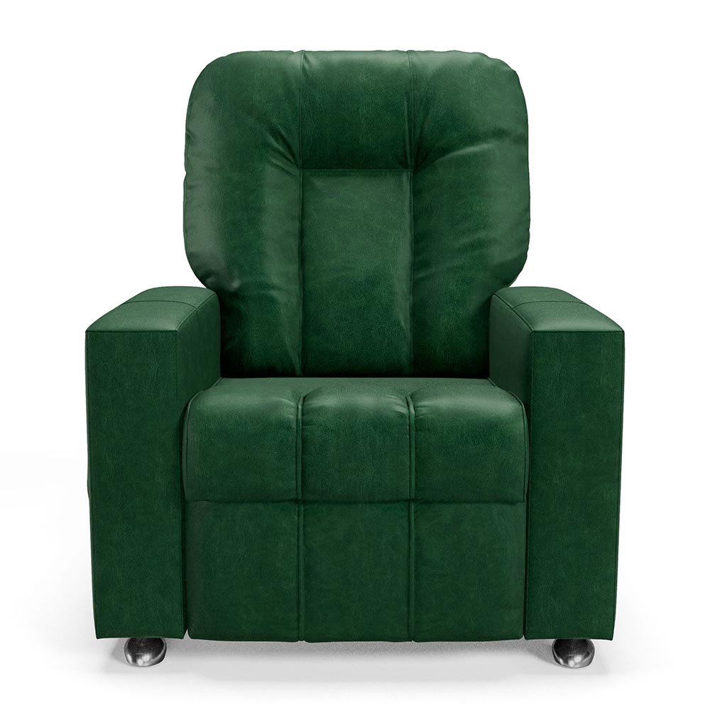 Poltrona do Papai Reclinável Sala de Cinema Pequim Manual PU Verde G23 - Gran Belo