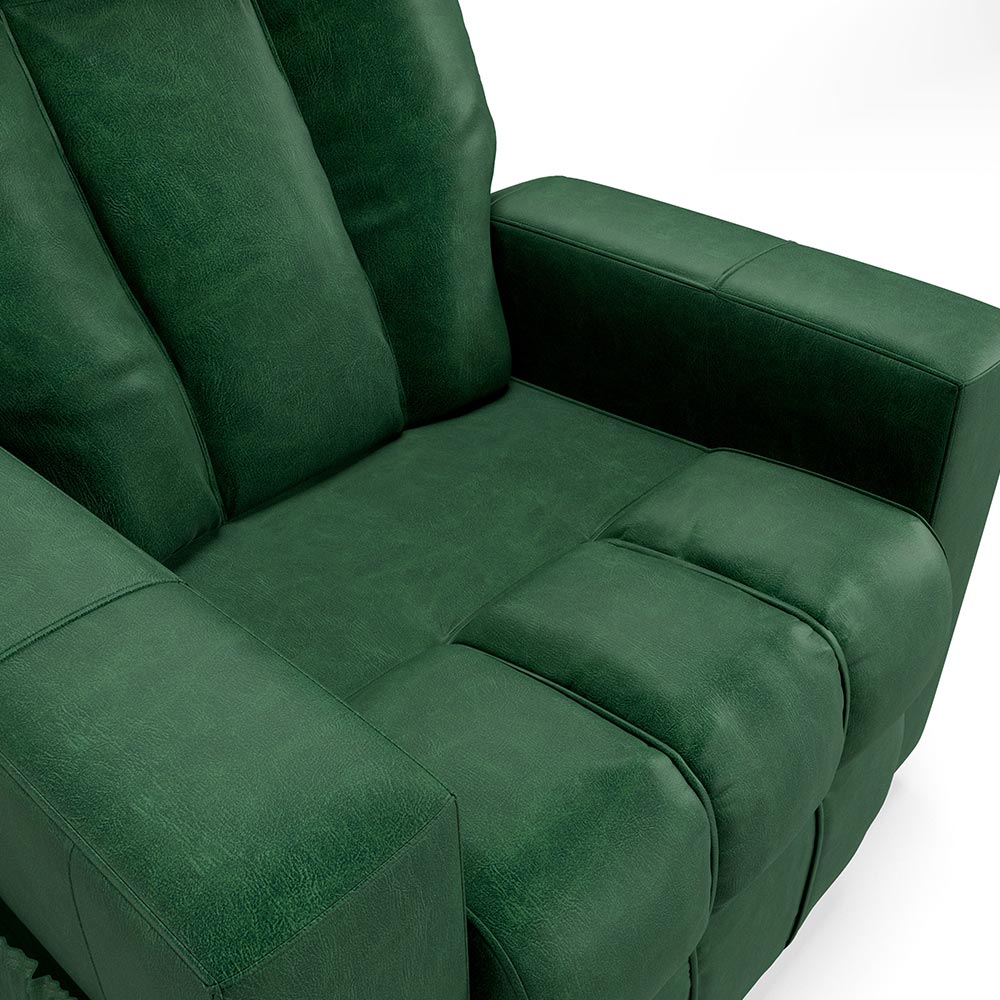 Poltrona do Papai Reclinável Sala de Cinema Pequim Manual PU Verde G23 - Gran Belo