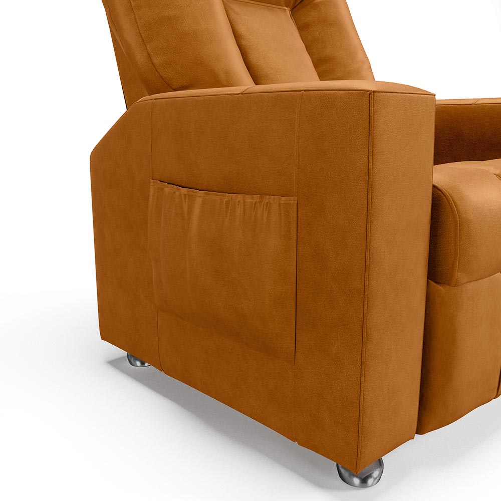 Poltrona do Papai Reclinável Sala de Cinema Pequim Manual PU Whisky G23 - Gran Belo