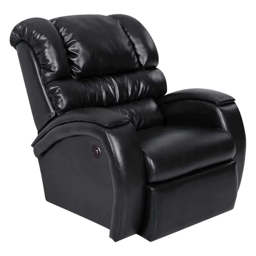 Poltrona do Papai Reclinável Zero Wall com Botão Oasis PU Sintético Preto Brilho G23 - Gran Belo