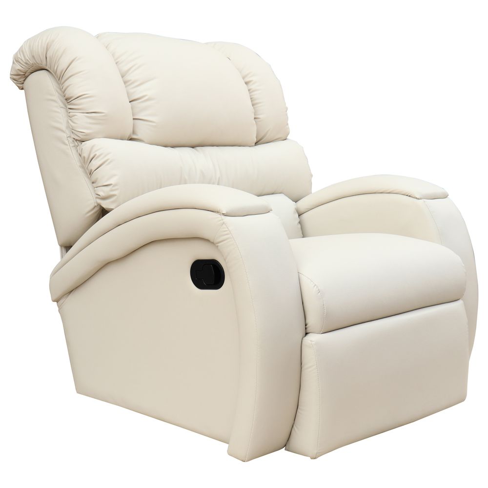 Poltrona do Papai Reclinável Zero Wall com Gatilho Oasis PU Sintético Bege - Gran Belo