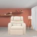 Poltrona do Papai Reclinável Zero Wall com Gatilho Oasis PU Sintético Bege - Gran Belo