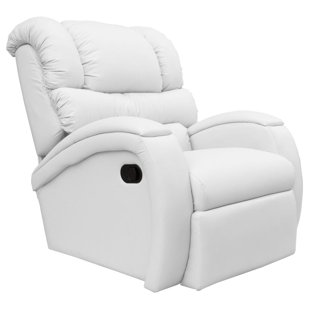 Poltrona do Papai Reclinável Zero Wall com Gatilho Oasis PU Sintético Branco G23 - Gran Belo