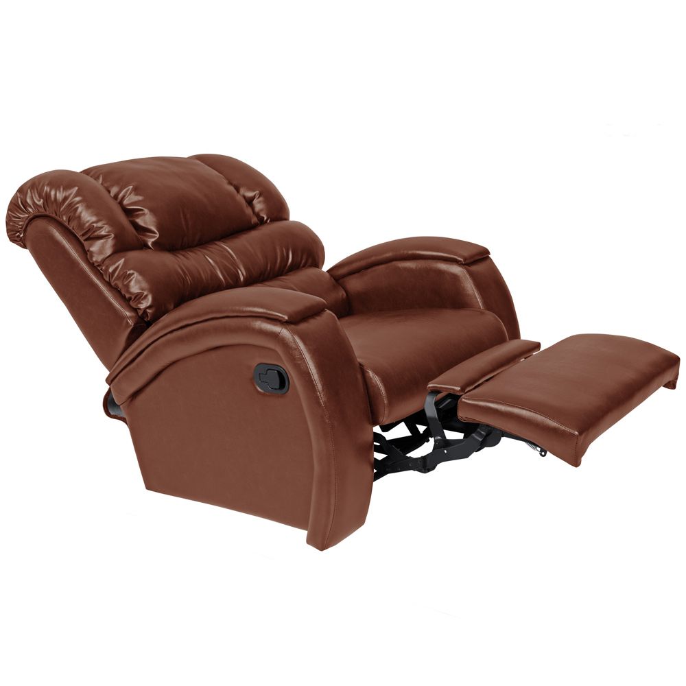 Poltrona do Papai Reclinável Zero Wall com Gatilho Oasis PU Sintético Caramelo Brilho G23 - Gran Belo