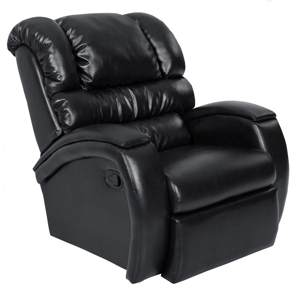 Poltrona do Papai Reclinável Zero Wall com Gatilho Oasis PU Sintético Preto Brilho G23 - Gran Belo