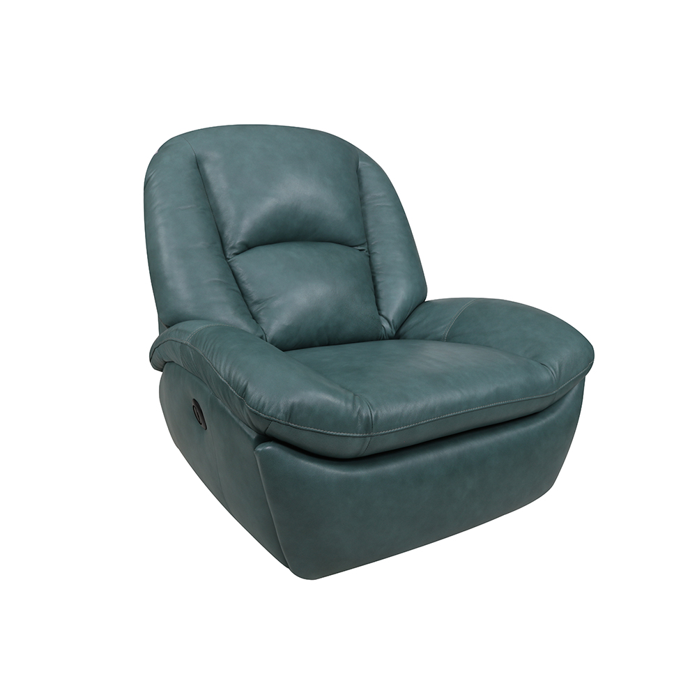 Poltrona do Papai Sala de Cinema Carrie Reclinável Retrátil Manual Glider Giratória Couro Azul Turquesa Manchado G40 - Gran Belo