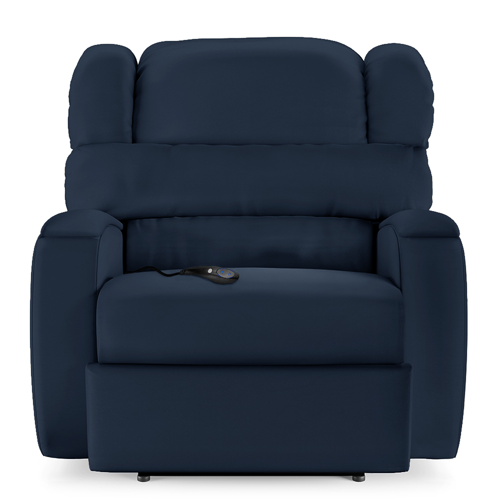 Poltrona do Papai Sala de Cinema Reclinável Kylie Controle Power Elétrico PU Azul G23