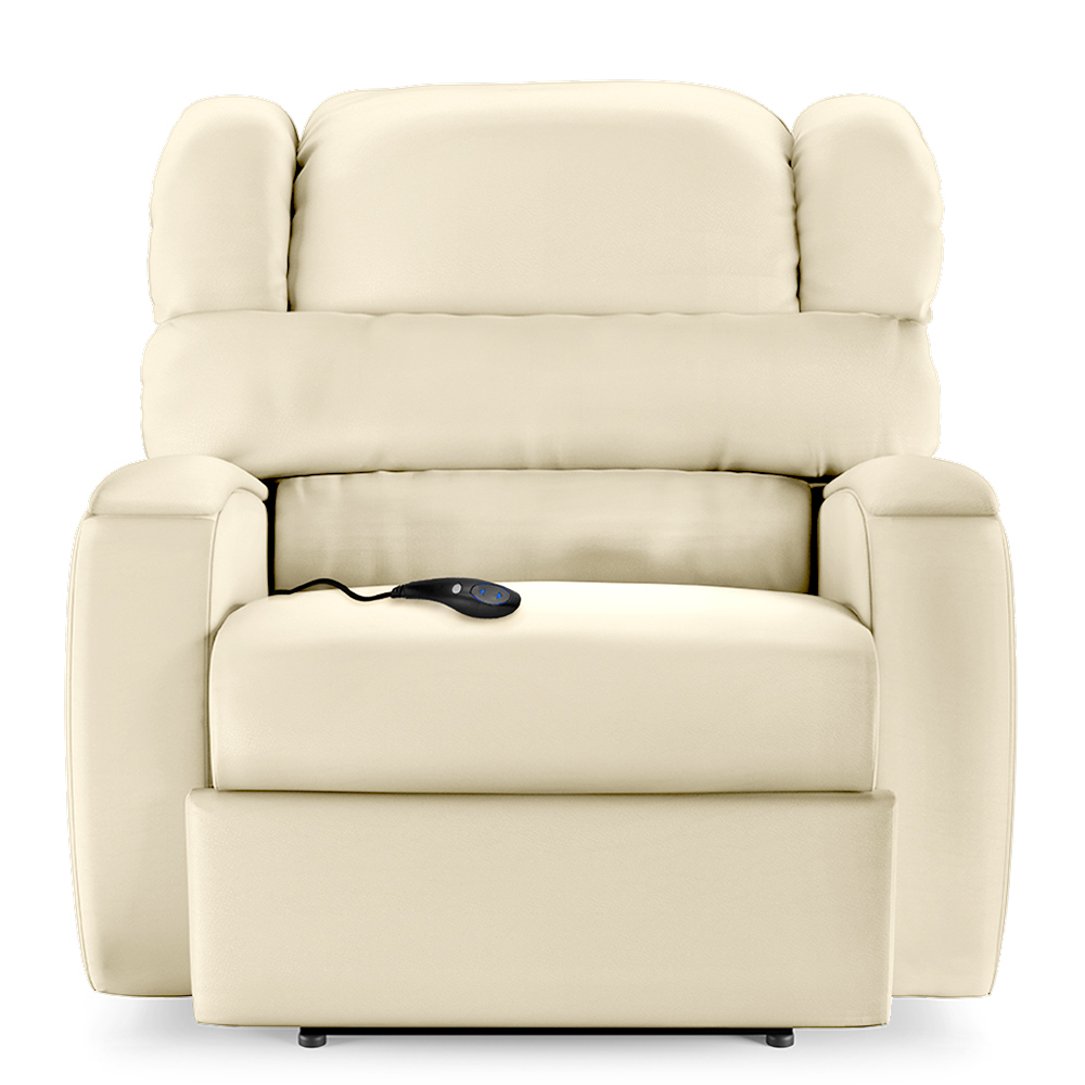 Poltrona do Papai Sala de Cinema Reclinável Kylie Controle Power Elétrico PU Bege G23