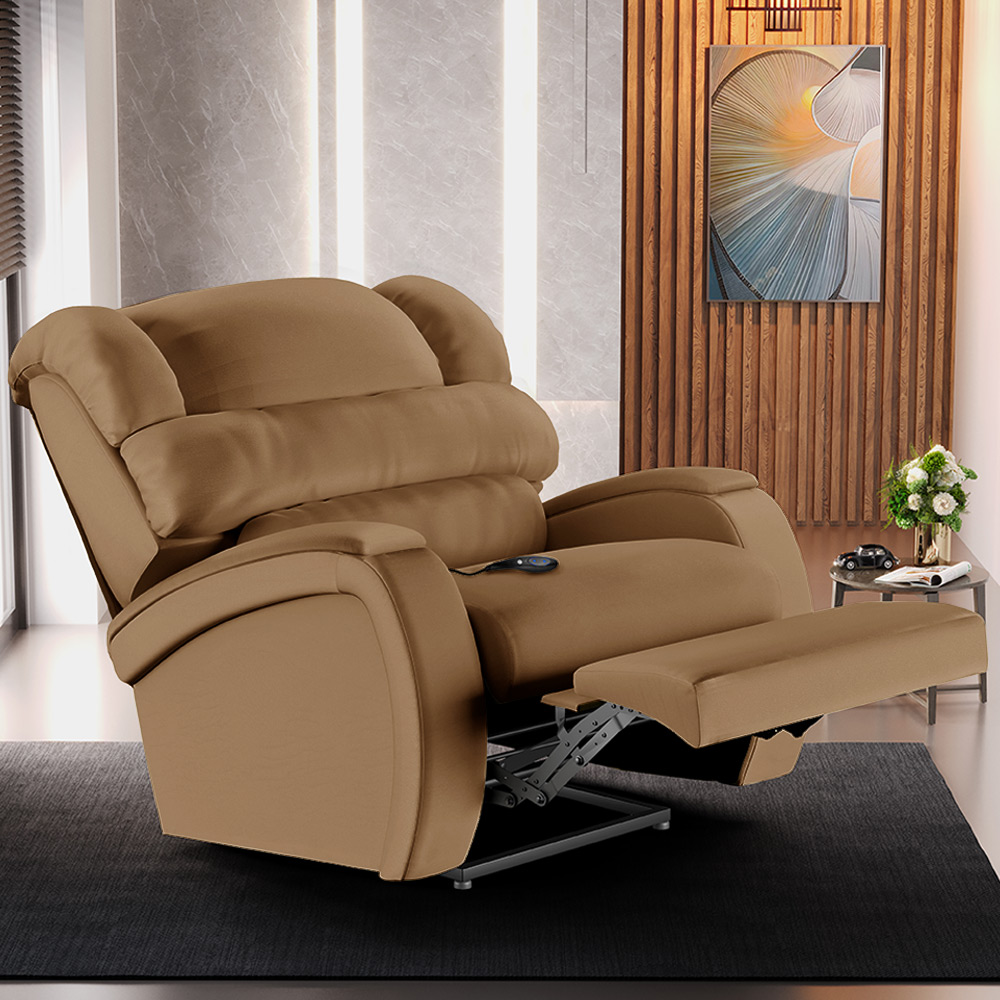 Poltrona do Papai Sala de Cinema Reclinável Kylie Controle Power Elétrico PU Caramelo G23