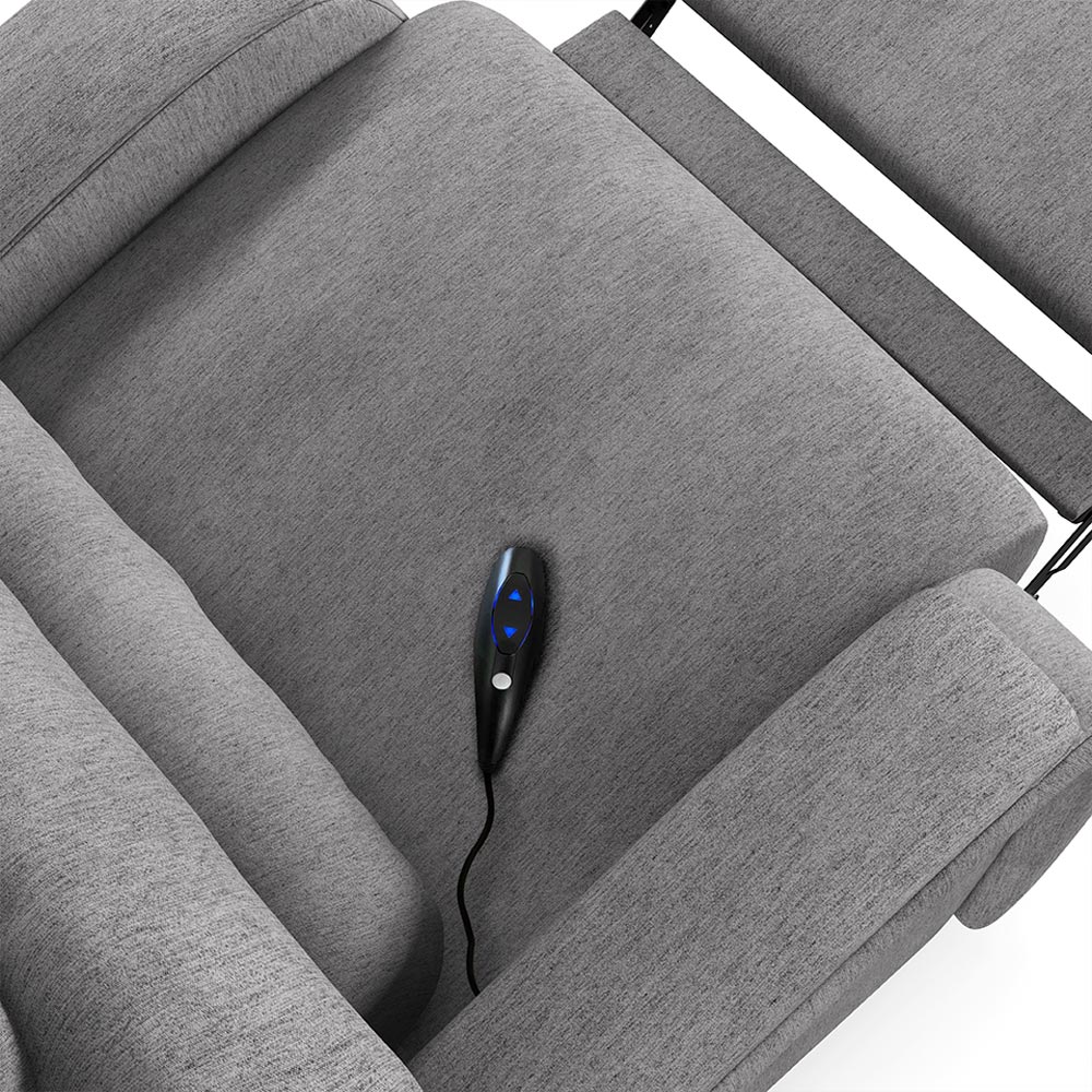 Poltrona do Papai Sala de Cinema Reclinável Kylie Controle Power Elétrico USB Linho Cinza G23