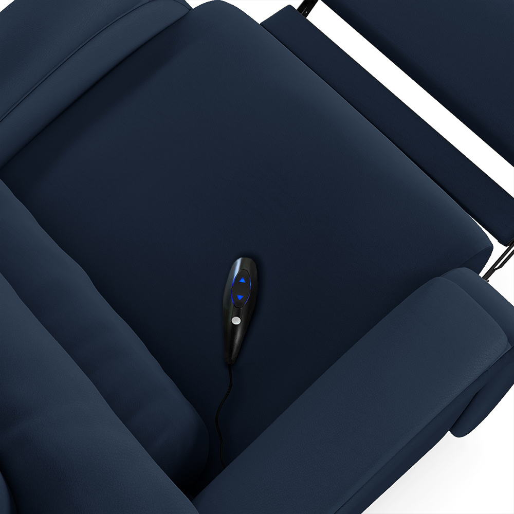 Poltrona do Papai Sala de Cinema Reclinável Kylie Controle Power Elétrico USB PU Azul G23