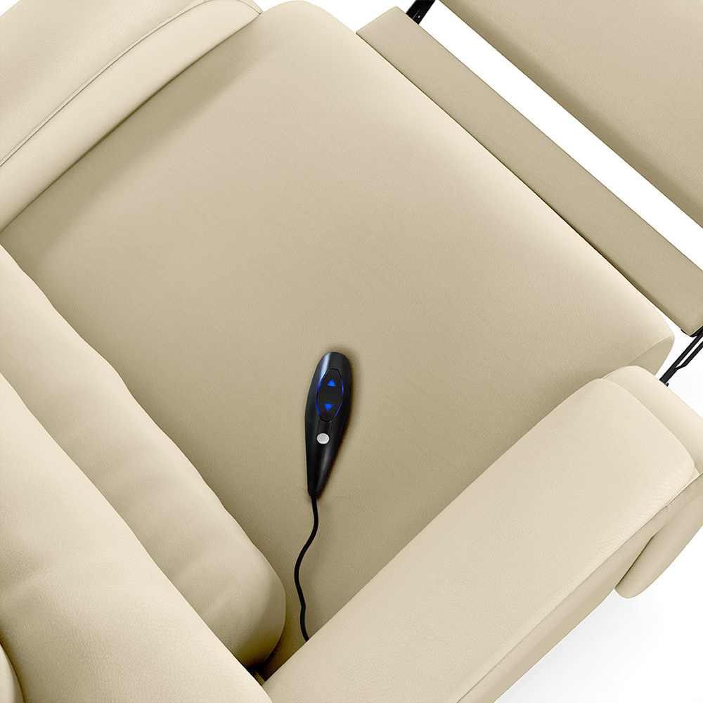 Poltrona do Papai Sala de Cinema Reclinável Kylie Controle Power Elétrico USB PU Bege G23
