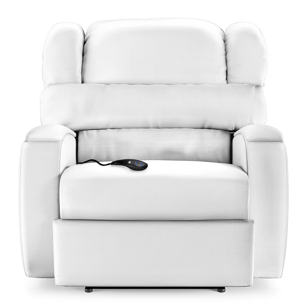 Poltrona do Papai Sala de Cinema Reclinável Kylie Controle Power Elétrico USB PU Branco G23