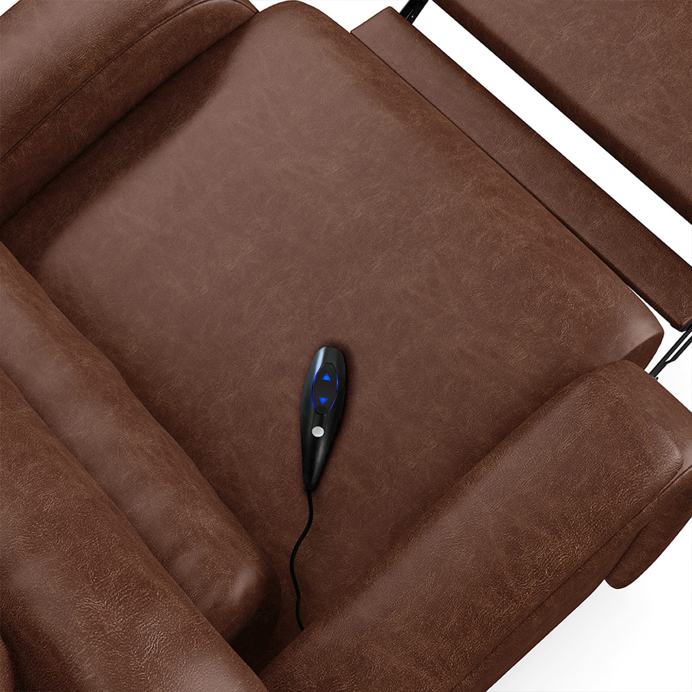 Poltrona do Papai Sala de Cinema Reclinável Kylie Controle Power Elétrico USB PU Marrom Brilho G23