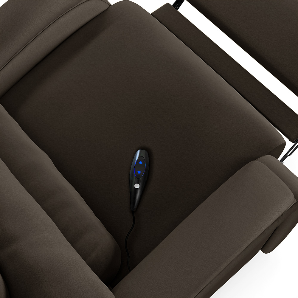 Poltrona do Papai Sala de Cinema Reclinável Kylie Controle Power Elétrico USB PU Marrom G23