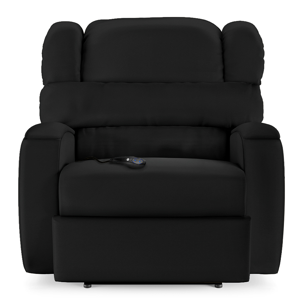 Poltrona do Papai Sala de Cinema Reclinável Kylie Controle Power Elétrico USB PU Preto G23