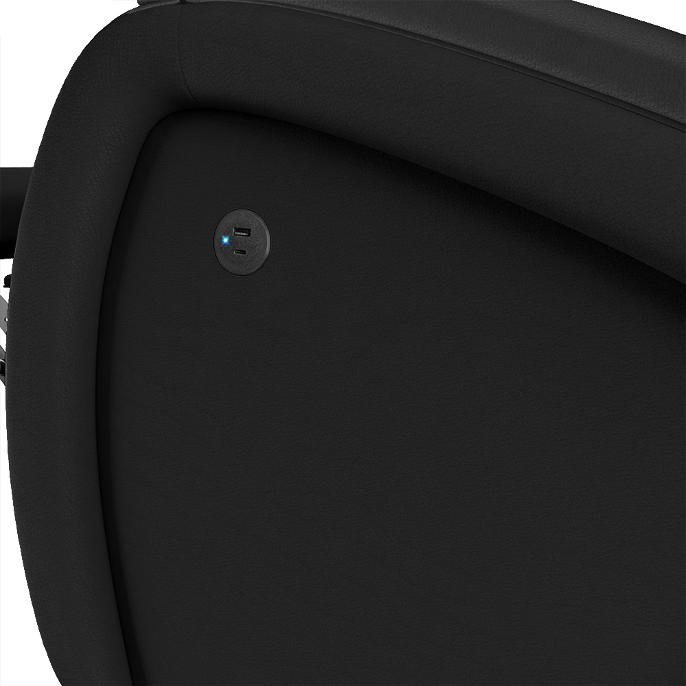 Poltrona do Papai Sala de Cinema Reclinável Kylie Controle Power Elétrico USB PU Preto G23