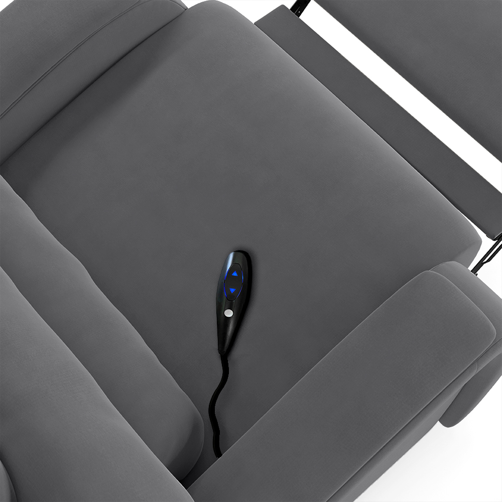 Poltrona do Papai Sala de Cinema Reclinável Kylie Controle Power Elétrico USB Veludo Cinza Grafite G23