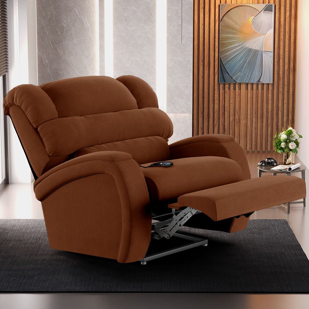 Poltrona do Papai Sala de Cinema Reclinável Kylie Controle Power Elétrico USB Veludo Terracota G23