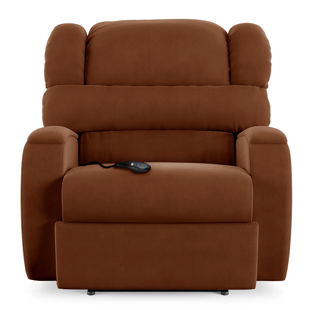 Poltrona do Papai Sala de Cinema Reclinável Kylie Controle Power Elétrico USB Veludo Terracota G23