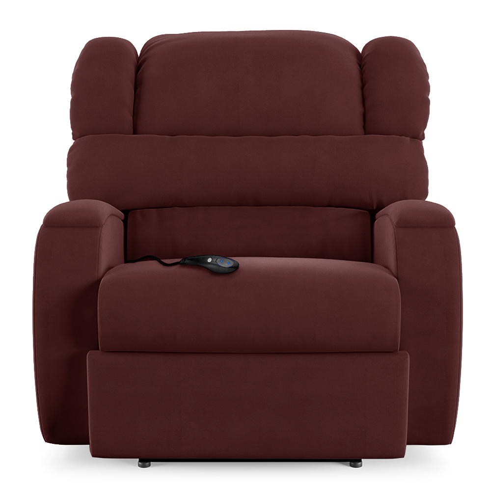 Poltrona do Papai Sala de Cinema Reclinável Kylie Controle Power Elétrico USB Veludo Vinho G23