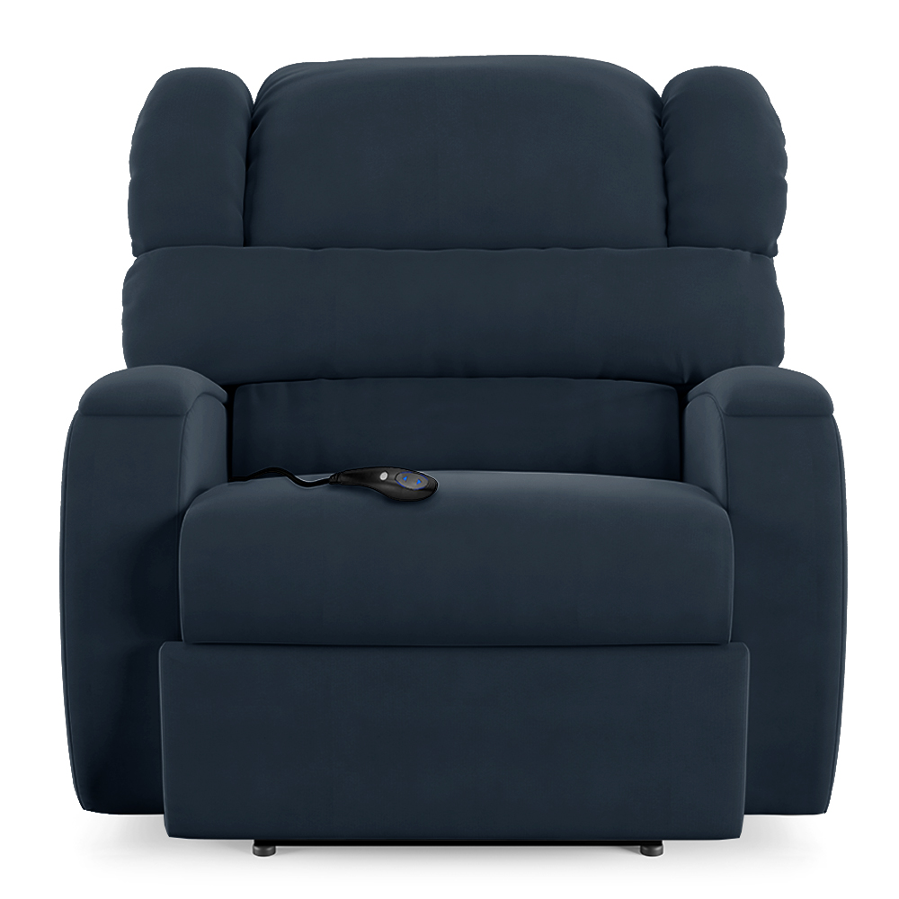 Poltrona do Papai Sala de Cinema Reclinável Kylie Controle Power Elétrico Veludo Azul G23