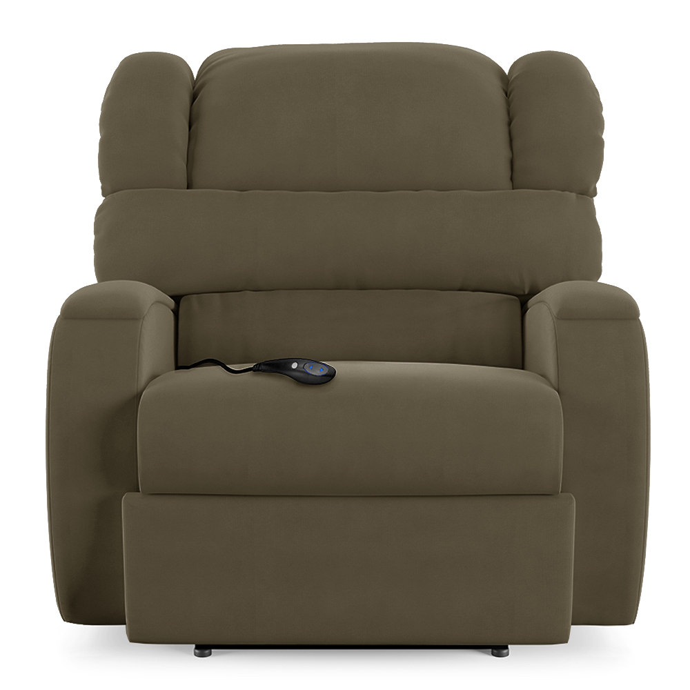 Poltrona do Papai Sala de Cinema Reclinável Kylie Controle Power Elétrico Veludo Capuccino G23