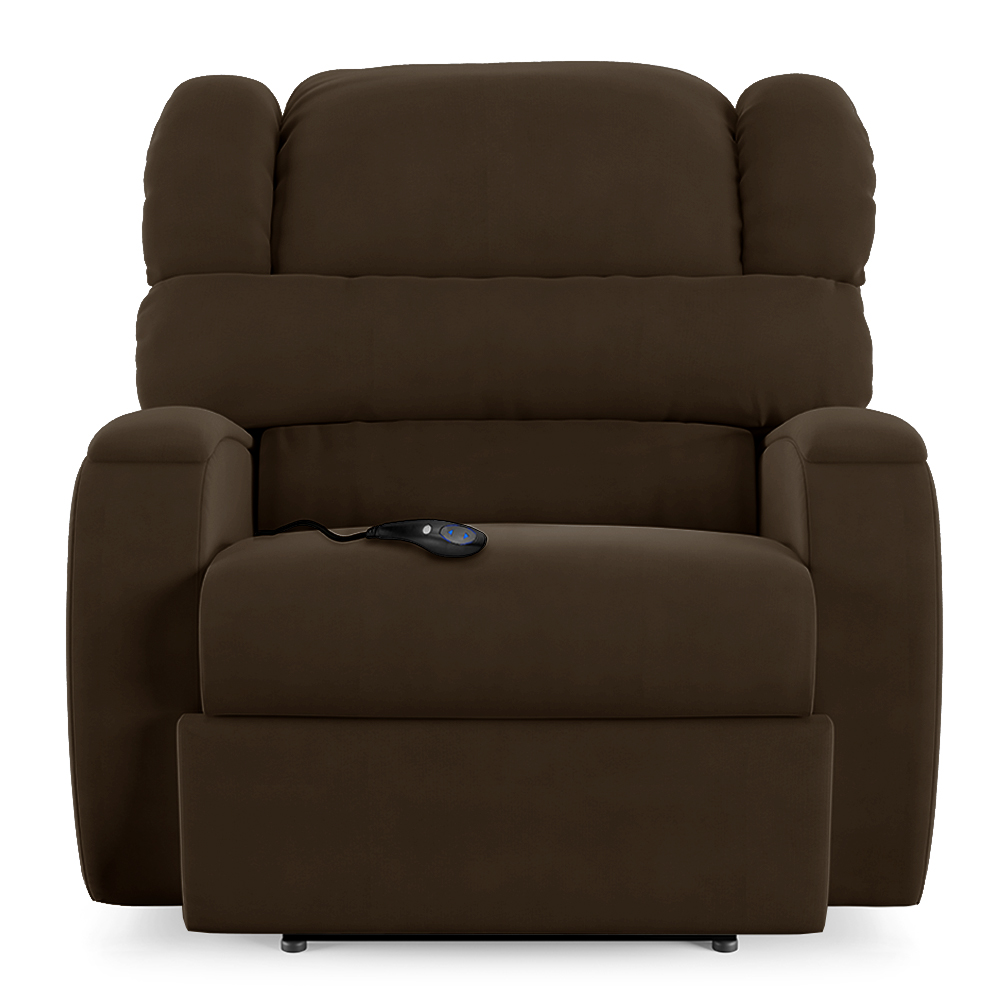 Poltrona do Papai Sala de Cinema Reclinável Kylie Controle Power Elétrico Veludo Marrom G23