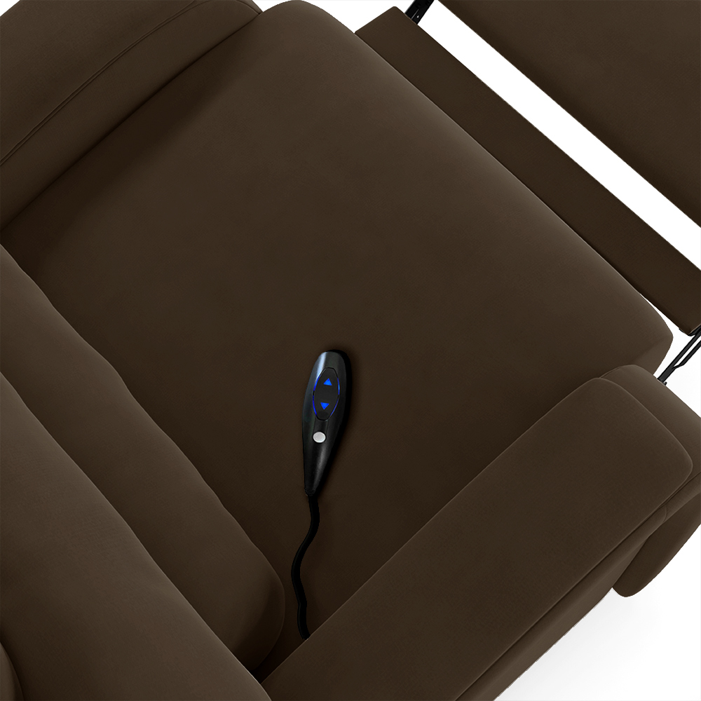 Poltrona do Papai Sala de Cinema Reclinável Kylie Controle Power Elétrico Veludo Marrom G23