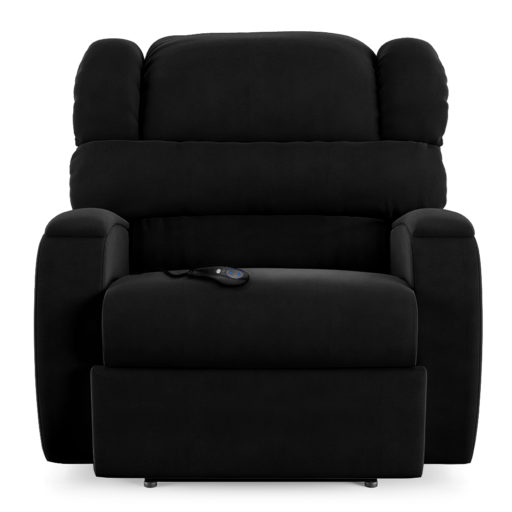 Poltrona do Papai Sala de Cinema Reclinável Kylie Controle Power Elétrico Veludo Preto G23