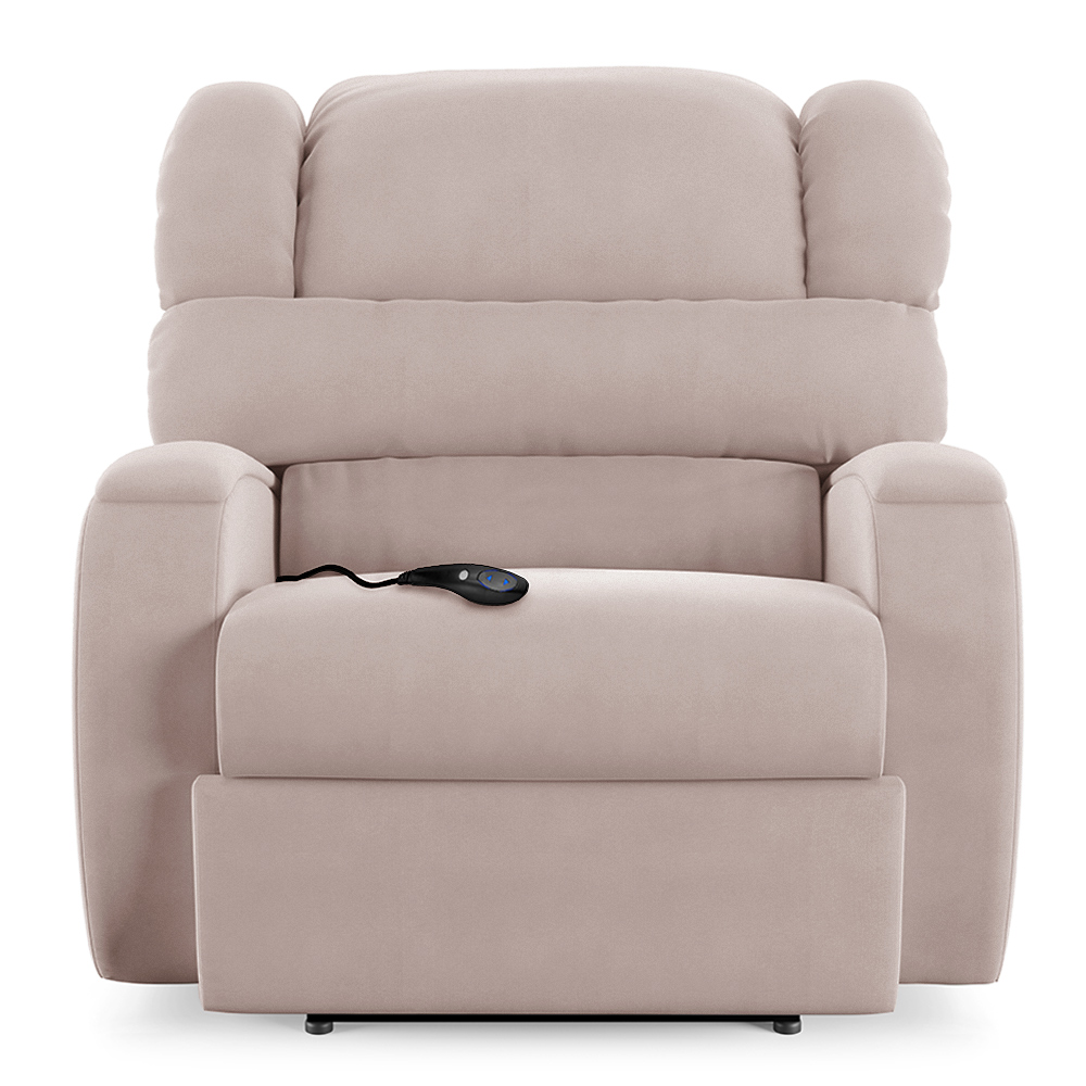 Poltrona do Papai Sala de Cinema Reclinável Kylie Controle Power Elétrico Veludo Rosê G23