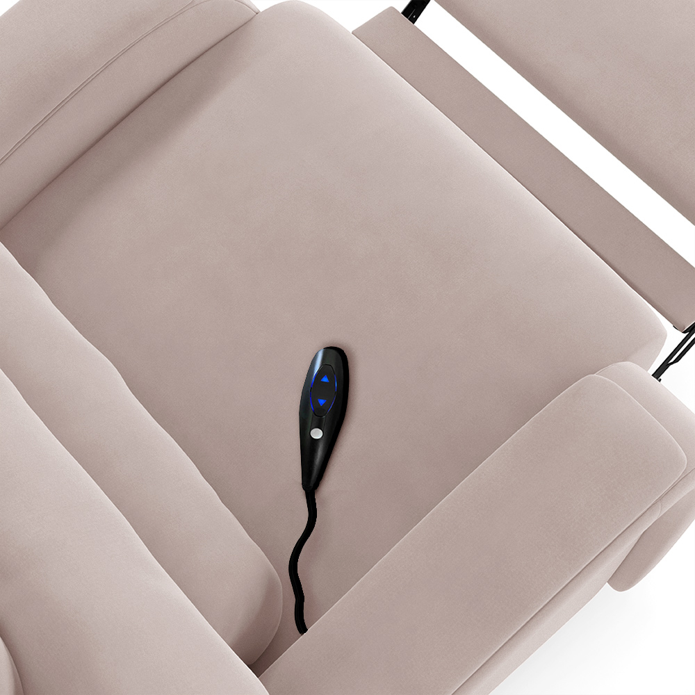 Poltrona do Papai Sala de Cinema Reclinável Kylie Controle Power Elétrico Veludo Rosê G23