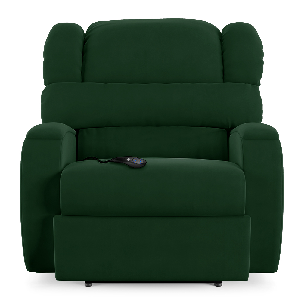 Poltrona do Papai Sala de Cinema Reclinável Kylie Controle Power Elétrico Veludo Verde Esmeralda G23