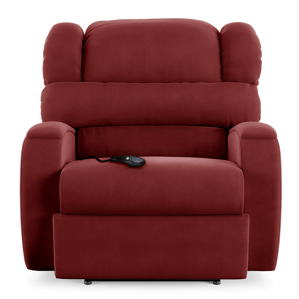 Poltrona do Papai Sala de Cinema Reclinável Kylie Controle Power Elétrico Veludo Vermelho G23