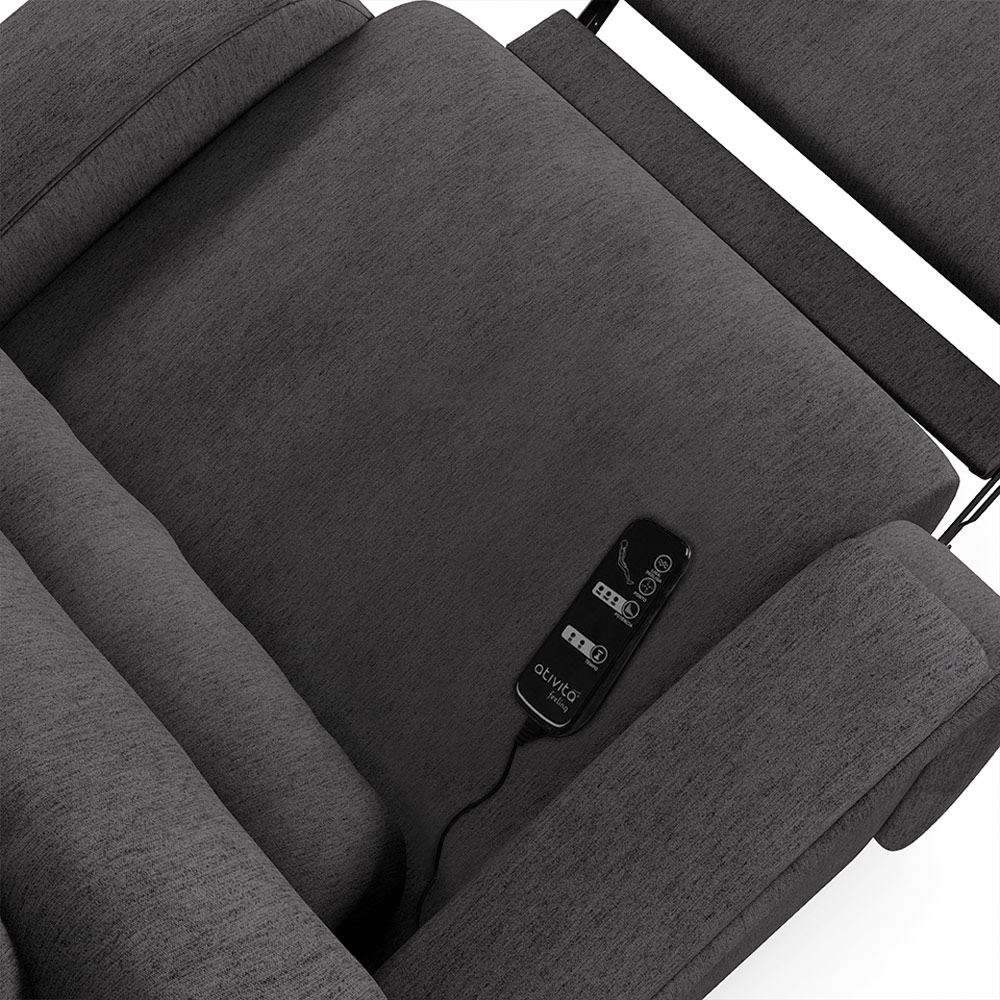 Poltrona do Papai Sala de Cinema Reclinável Kylie Elétrica Botão com Led Massagem USB Linho Chumbo G23