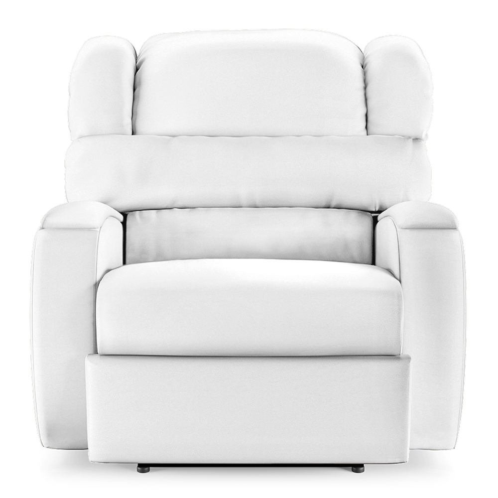 Poltrona do Papai Sala de Cinema Reclinável Kylie Elétrica Botão com Led Massagem USB PU Branco G23