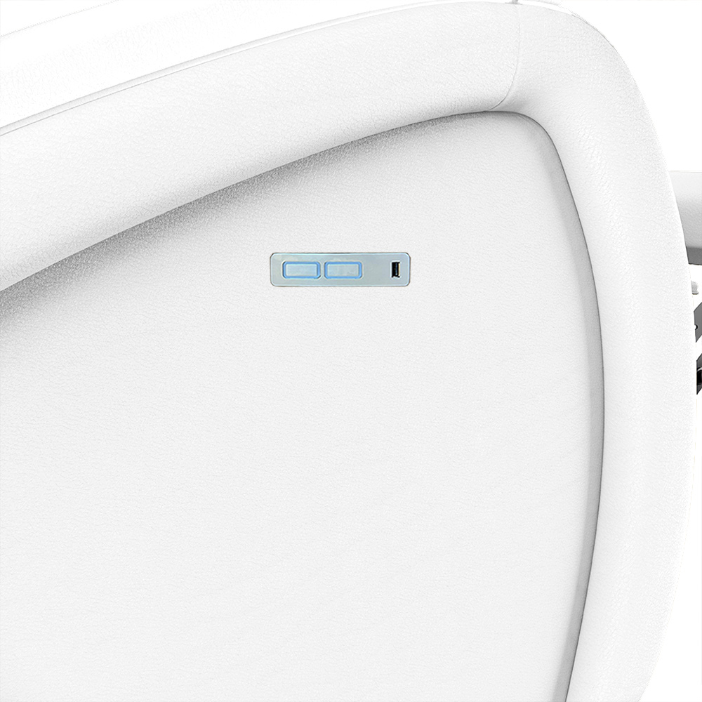Poltrona do Papai Sala de Cinema Reclinável Kylie Elétrica Botão com Led Massagem USB PU Branco G23
