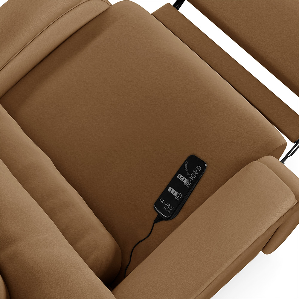 Poltrona do Papai Sala de Cinema Reclinável Kylie Elétrica Botão com Led Massagem USB PU Caramelo G23