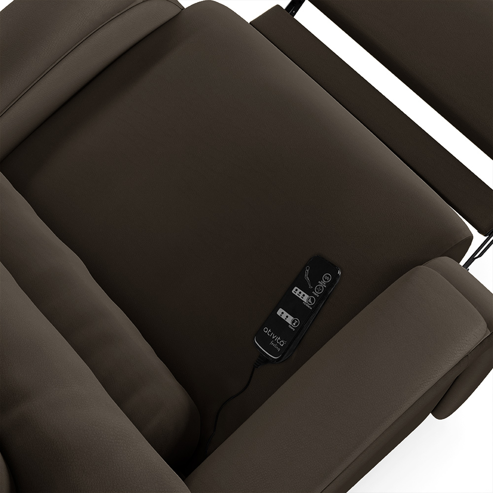 Poltrona do Papai Sala de Cinema Reclinável Kylie Elétrica Botão com Led Massagem USB PU Marrom G23