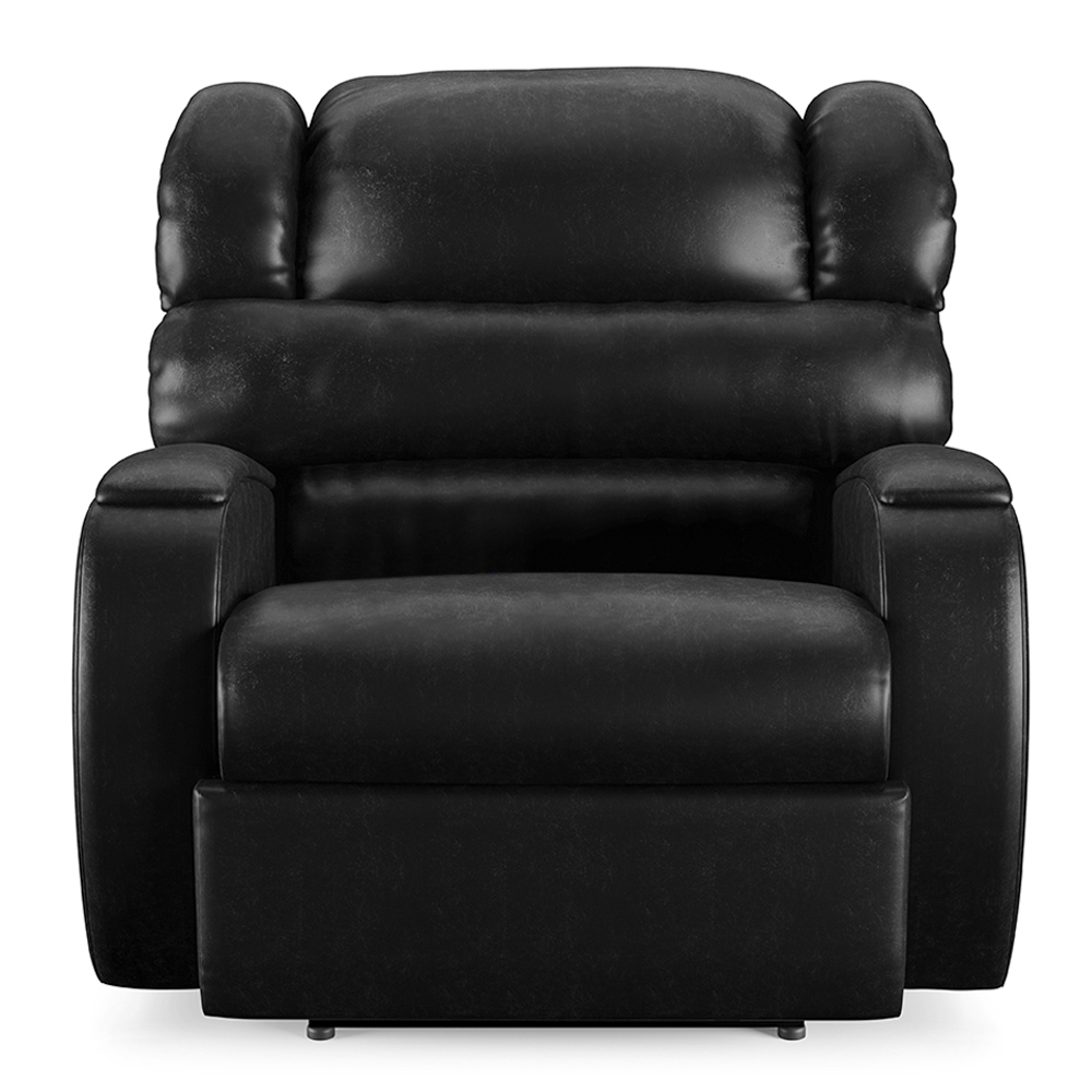 Poltrona do Papai Sala de Cinema Reclinável Kylie Elétrica Botão com Led Massagem USB PU Preto Brilho G23