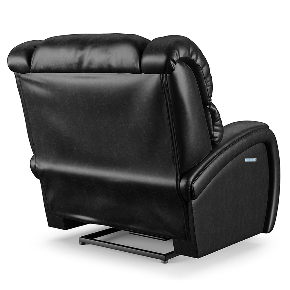 Poltrona do Papai Sala de Cinema Reclinável Kylie Elétrica Botão com Led Massagem USB PU Preto Brilho G23