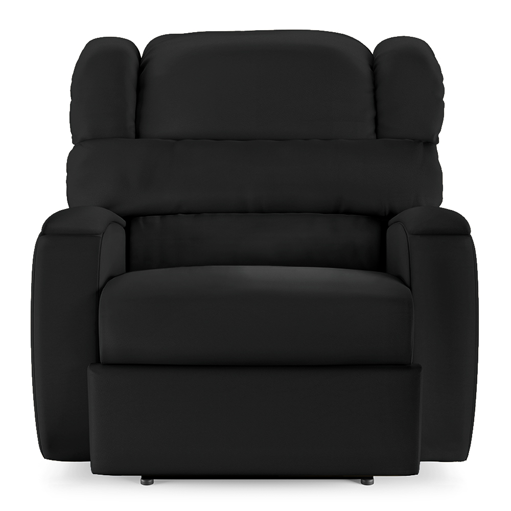 Poltrona do Papai Sala de Cinema Reclinável Kylie Elétrica Botão com Led Massagem USB PU Preto G23
